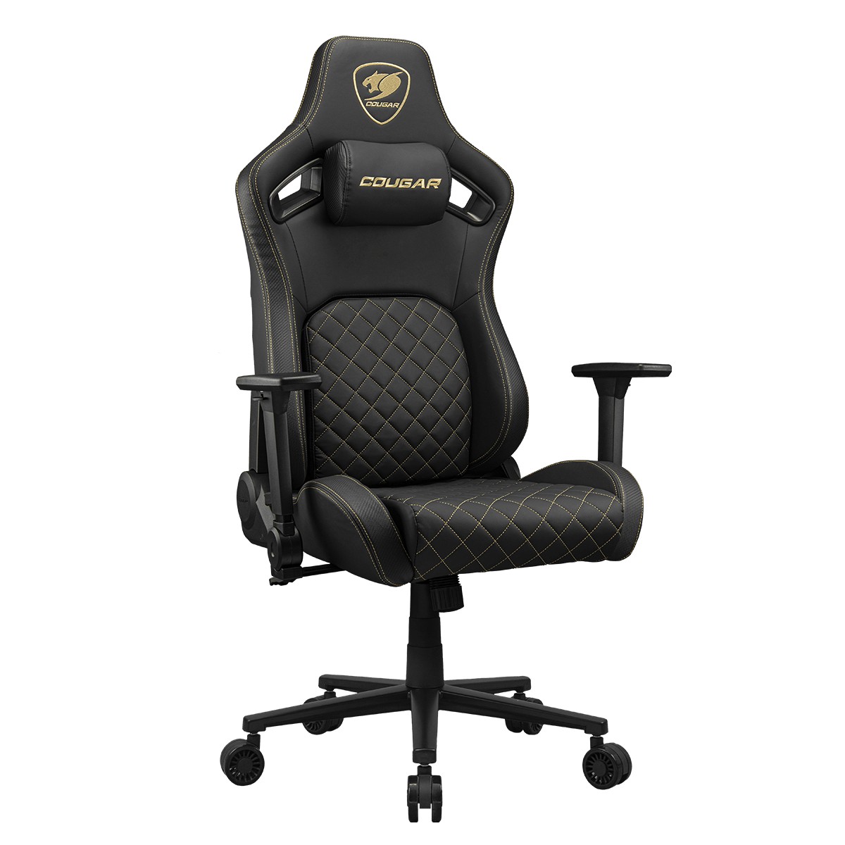 Крісло офісне ігрове Cougar Defensor Gold, чорний з золотим